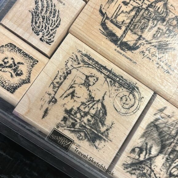 Stampin Up Travel Sketchbook Rubber Stamp Set 6 2006 Retired Craft Stationary - Picture 2 of 8
